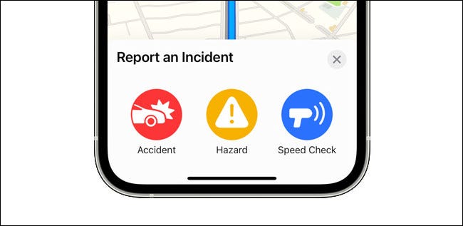 Relatando um incidente no Apple Maps