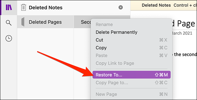 Recuperar notas no OneNote para Mac