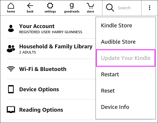 atualize sua opção de kindle destacada