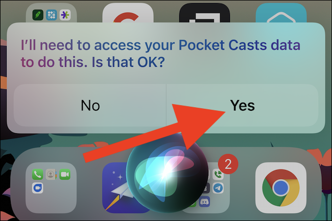 Alguns aplicativos exigem que você conceda acesso ao Siri