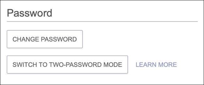 Modo ProtonMail de duas senhas