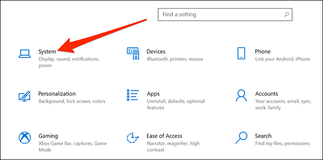 Tela do aplicativo de configurações