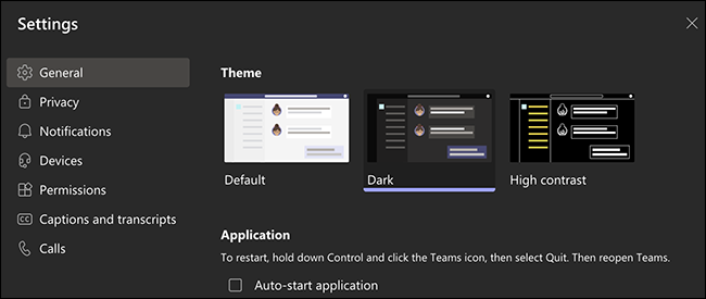Modo escuro no Microsoft Teams no desktop