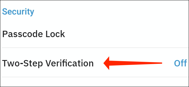 Habilite a verificação em duas etapas no Telegram para Android
