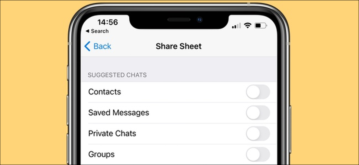 O Telegram permite ocultar sugestões de bate-papo da planilha de compartilhamento do seu iPhone
