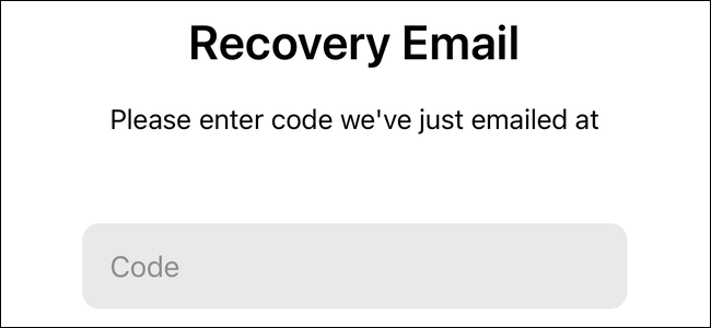 Digite seu código de e-mail de recuperação para concluir a configuração da verificação em duas etapas no Telegram para iPhone