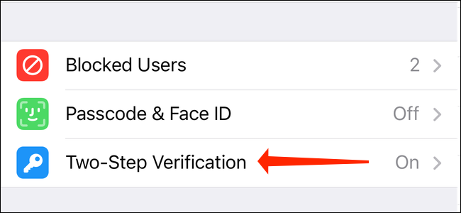 Habilitando a verificação em duas etapas no Telegram para iPhone