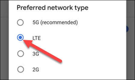 selecione LTE