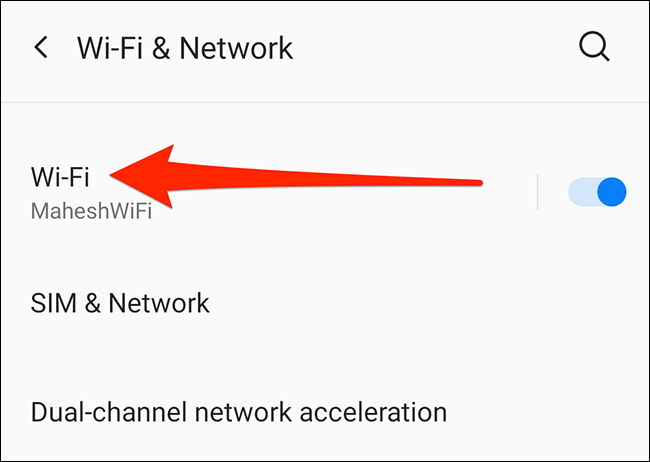 Toque em "Wi-Fi"