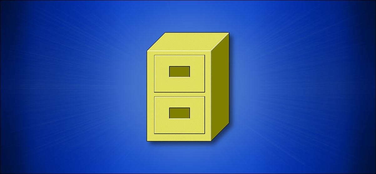 O ícone do gerenciador de arquivos do Windows 3.x em um fundo azul