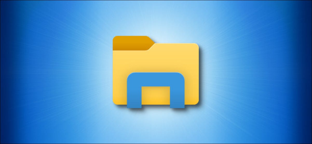 Ícone do Windows 10 File Explorer em um fundo azul