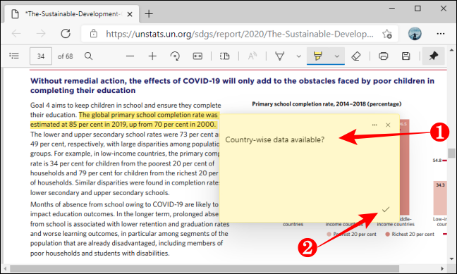 Adicione Salvar Comentário em PDF usando o Microsoft Edge