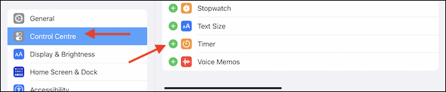 Adicione "Temporizador" ao Centro de Controle no iPhone ou iPad.