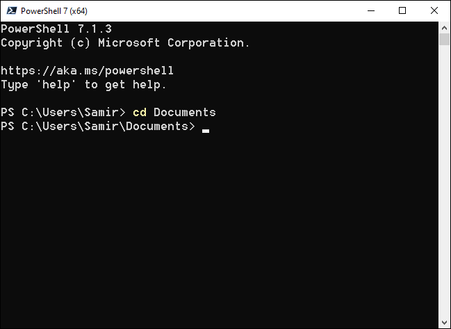 Alterar diretório no PowerShell