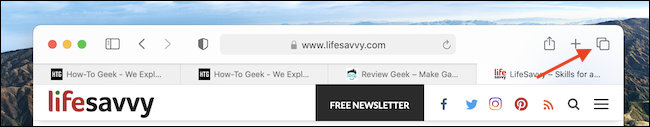 Clique no botão Alternador de guia no Safari para Mac