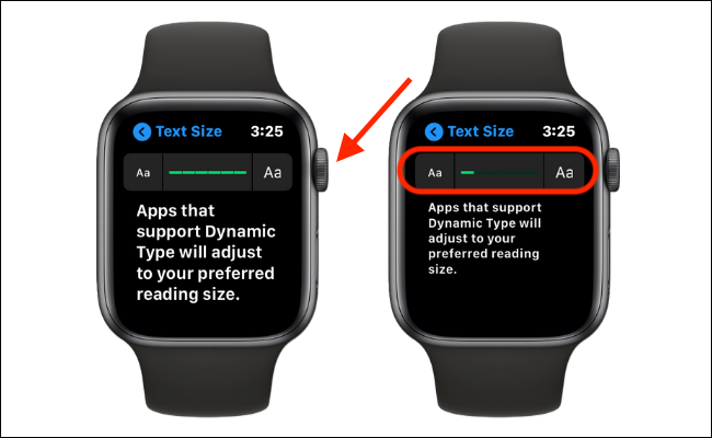 Aumentar o tamanho do texto no Apple Watch