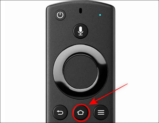 Mantenha o botão Home pressionado no controle remoto Fire TV por 3 segundos