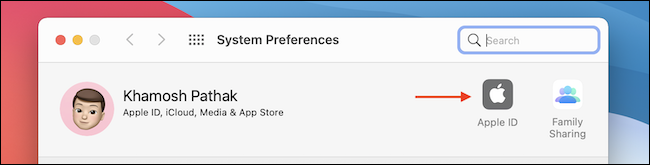 Abra o Apple ID nas Preferências do Sistema