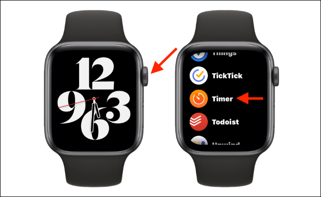 Abra o aplicativo Timer no Apple Watch