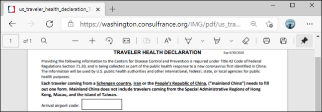 Barra de ferramentas PDF no Microsoft Edge