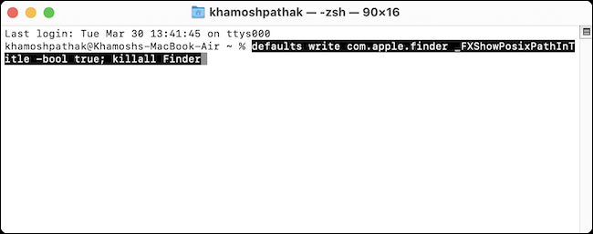 Colar Comando do Caminho do Finder no Terminal