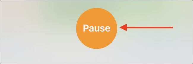 Toque no botão "Pausar" no pop-up do cronômetro para pausar o cronômetro.