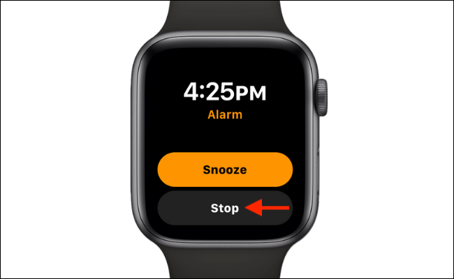 Toque em "Parar" para desativar o alarme ou toque em "Soneca" para atrasá-lo.