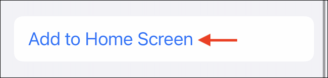 Toque no botão "Adicionar à tela inicial" para criar um atalho para a tela inicial.