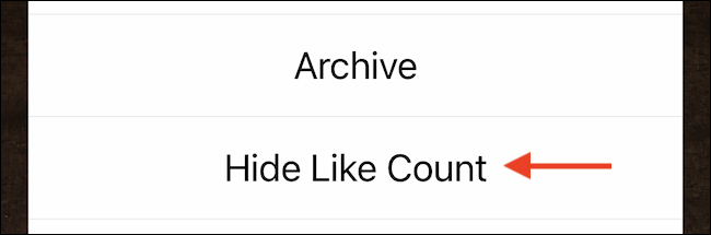 Selecione "Ocultar como contagem" no menu.