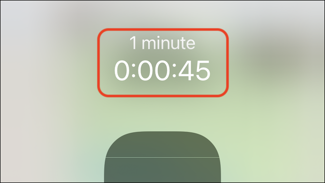 Você verá uma contagem regressiva do cronômetro no pop-up do Control Center.