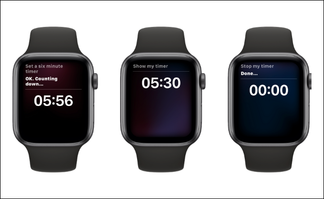 Usando a Siri para definir um temporizador no Apple Watch