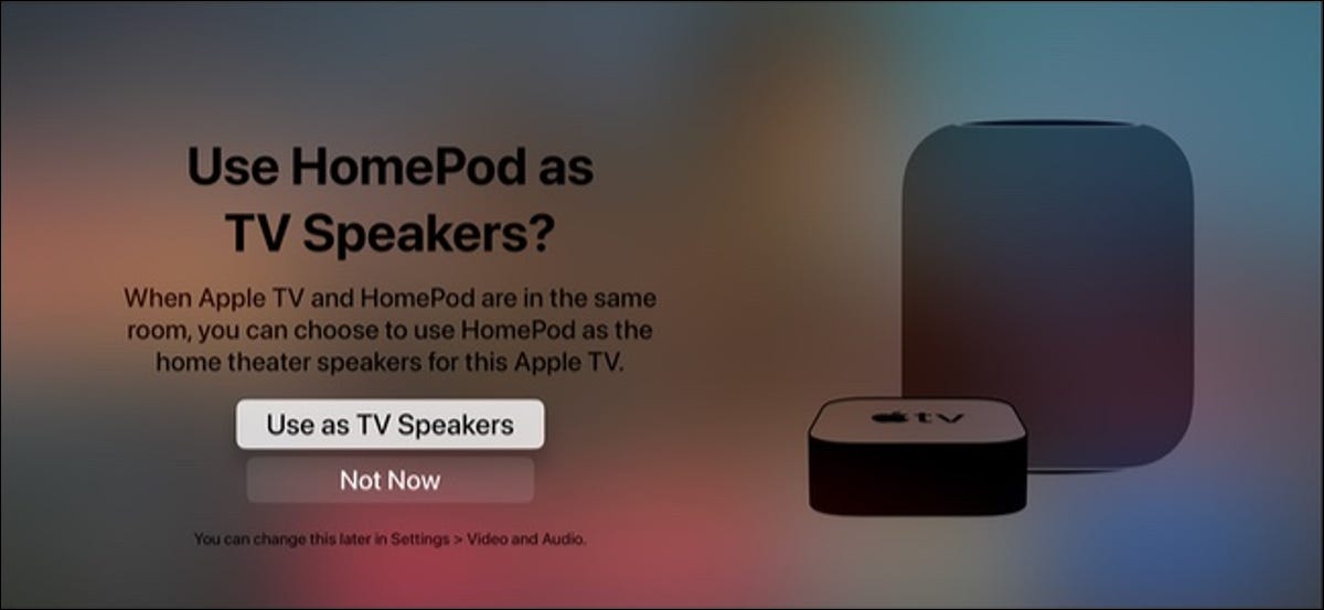 Use o HomePod como alto-falante padrão para Apple TV 4K