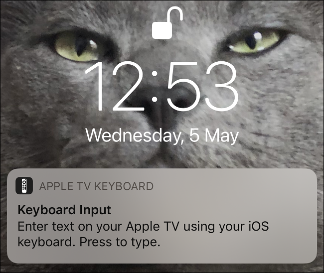 Notificação de entrada de texto para Apple TV