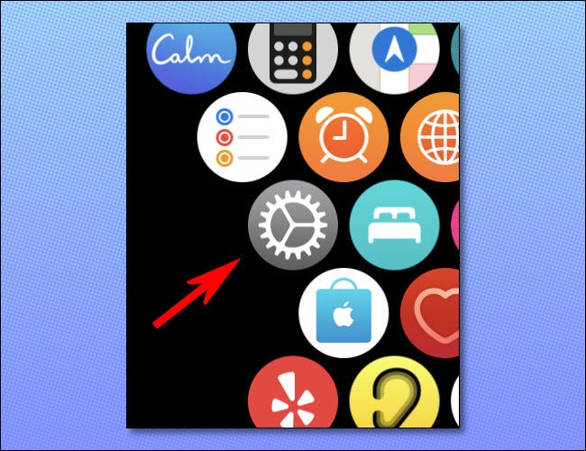 Toque em "Configurações" no Apple Watch.