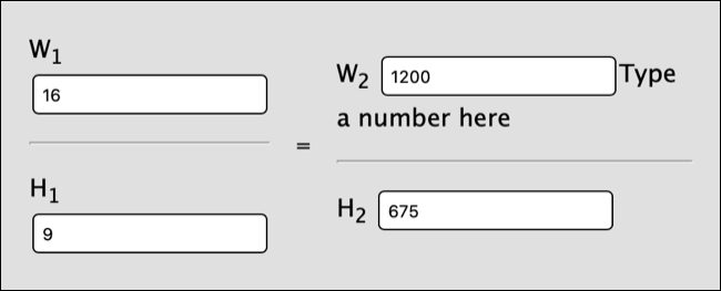 Calculadora de proporção de aspecto