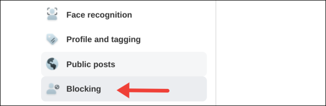 Visite as configurações de bloqueio no Facebook