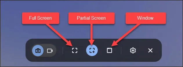 ferramentas de captura de tela incluem opções para tela inteira, tela parcial e janelas