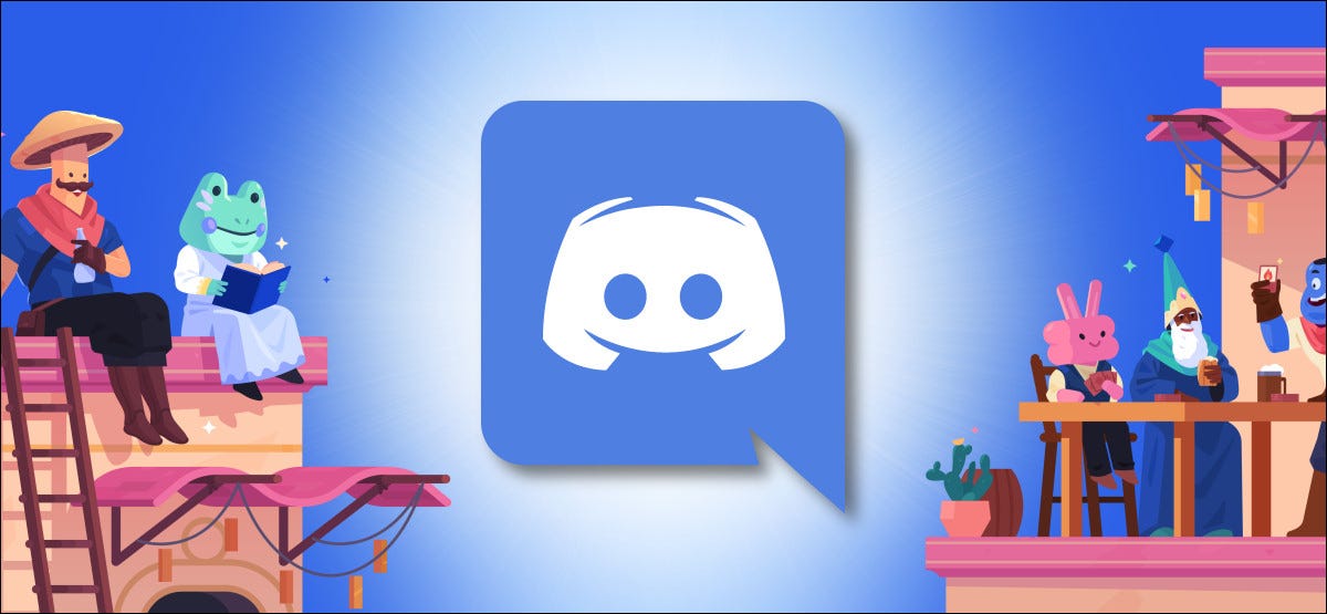 Logotipo da Discord com personagens de desenhos animados