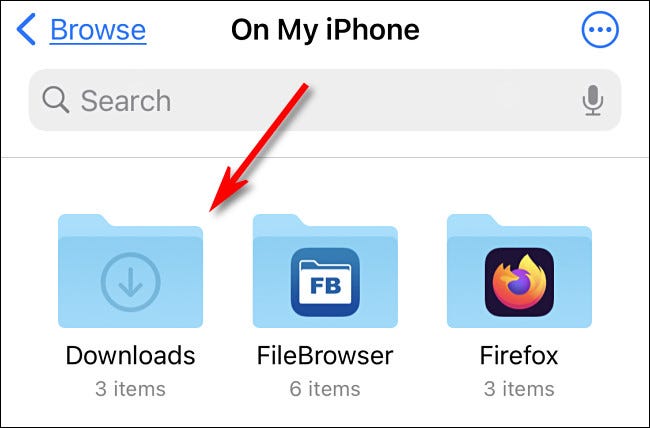 A pasta de downloads em arquivos no iPhone.