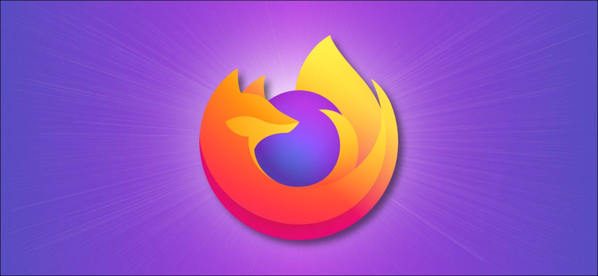 Herói do logotipo do Firefox no fundo roxo