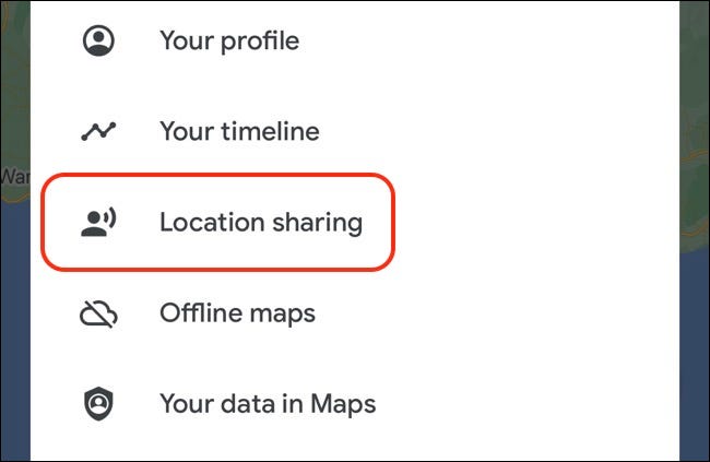 Compartilhamento de localização do Google Maps