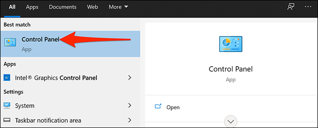 Procure por “Painel de Controle” no menu Iniciar do Windows 10.