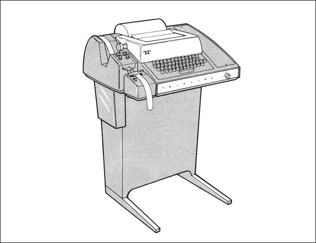 Uma ilustração do modelo 33 de teletipo.