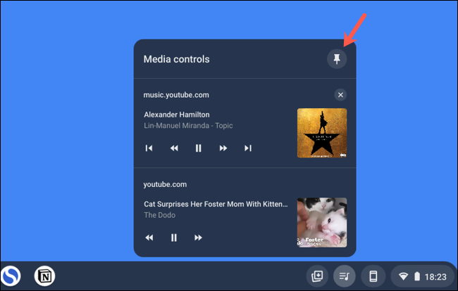 Liberar controles de música da estante do Chromebook