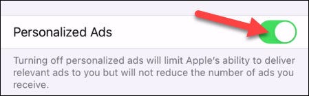 Basta desligar o botão para "Anúncios personalizados".