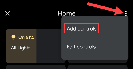 Abra o menu e “Adicionar controles”.