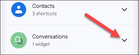 Expanda o widget "Conversas".