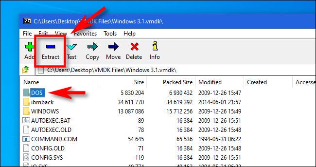 Na janela do 7-Zip, selecione o arquivo que deseja extrair e clique no botão "Extrair".