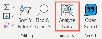 Clique em Analyze Data na guia Home