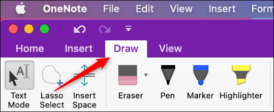 Guia Desenhar no Microsoft OneNote para Mac